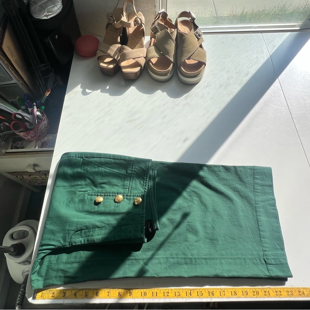 Talbots Cotton Slub Sailor Crop Pants Green Size 6 NWT - Picture 8 of 13